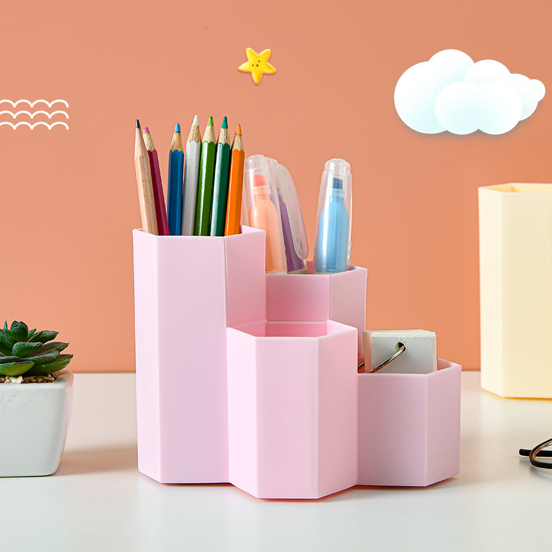 Factory direct selling desktop cosmetics division small storage box Creative multi -function pen holding office decoration