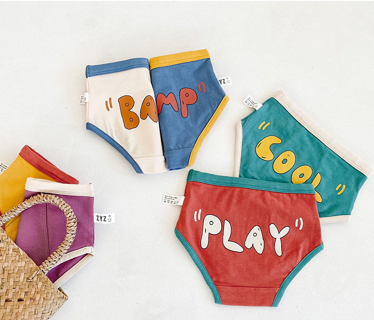 Children's Underwear Sports Letters Baby Triangle Cotton Children's Shorts Wholesale display picture 15