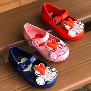 Minnie children's shoes spring and autumn girls' dance shoes baby jelly shoes performance soft bottom closed toe single-layer shoes Children's fragrant shoes
