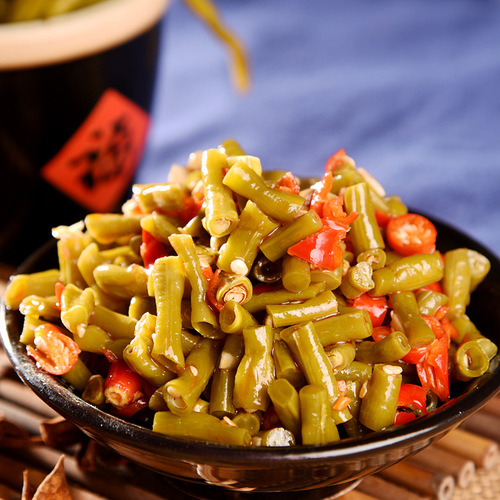 100g/bag Gan Zicun Spicy Pickled Green Beans / Mustard Greens / Bagged Preserved Vegetables Side Dishes Pickled Vegetables Ready-to-Eat Snacks
