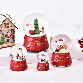 创意水晶球儿童圣诞节礼品圣诞老人雪花飘雪活动小礼物批发