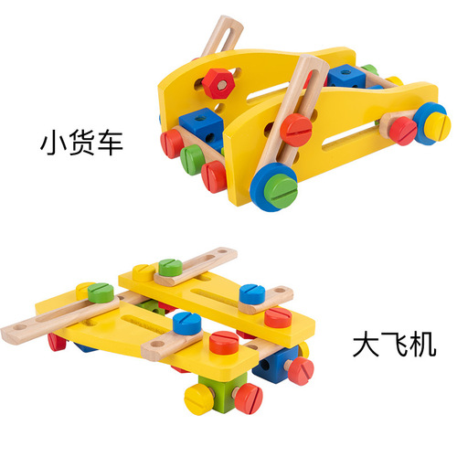 Wooden simulation tool box, multi-functional disassembly and assembly toys, kindergarten play house interactive children's puzzle development