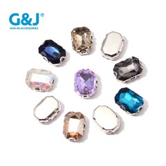 Rectangular Octagonal Claw Rhinestones for Wedding Dresses: Hand-Sewn Glass Rhinestones for Collars, DIY Jewelry Accessories, and Shoe & Apparel Trimmings