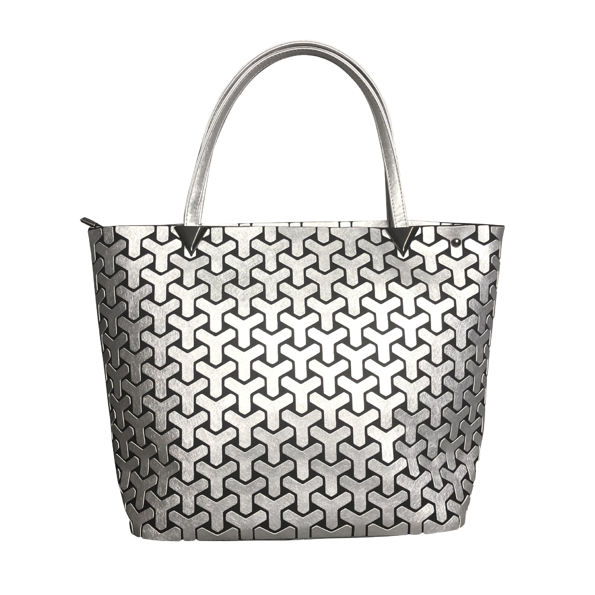 2024 New Silk Geometry Bucket Bag Instagram Fashion One Shoulder Crossbody Women's Lingge Handbag_voghion.com