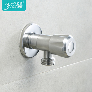Stainless steel 360-degree rotating triangle valve hot and cold water household angle valve extended angle valve one-in and two-out angle valve
