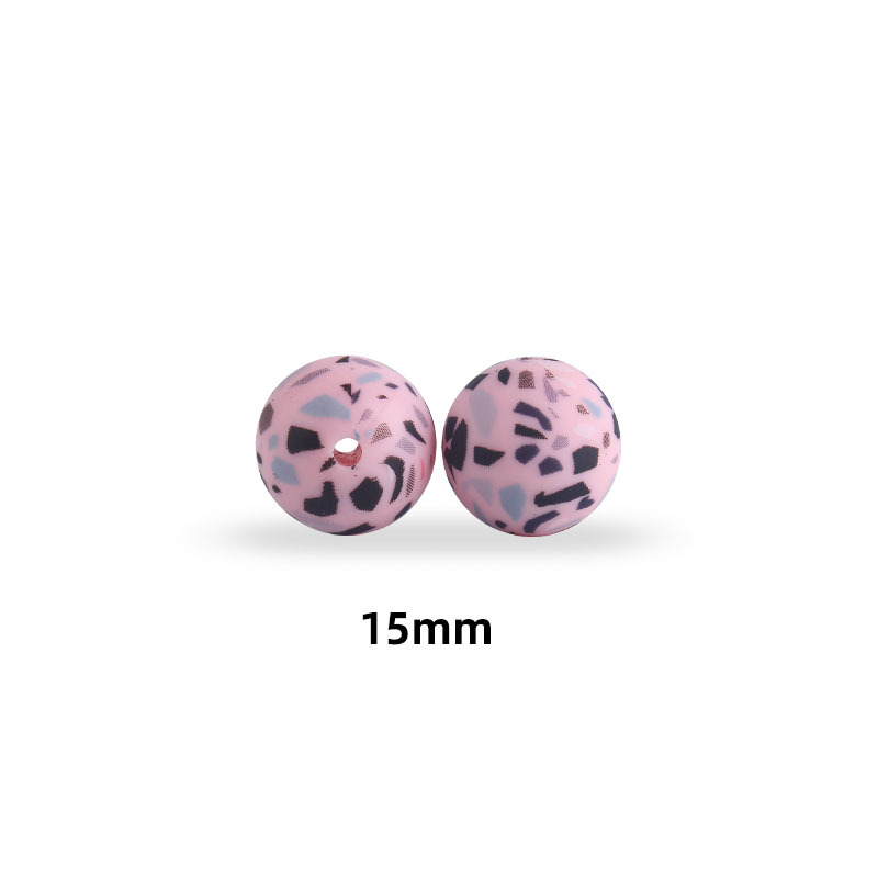 12mm y 15mm leopardo granos de silicona grado alimenticio DIY joyería collar cadena chupete mordedor pulsera Accesorios