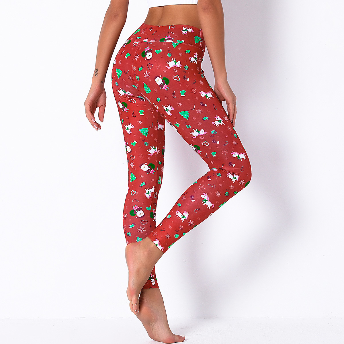 women s stitching Christmas digital printing pants  NSLX12853