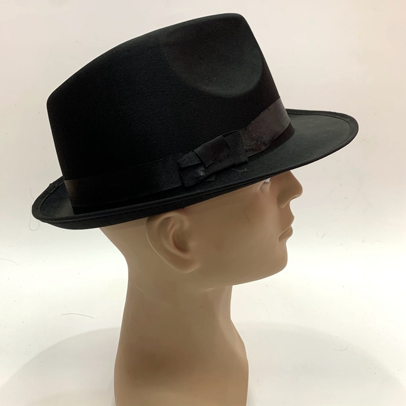 Qianfang Festival wig hat, black knitted fabric composite EVA gift hat, jazz singer hat, European and American gentleman man professional hat detail image 4