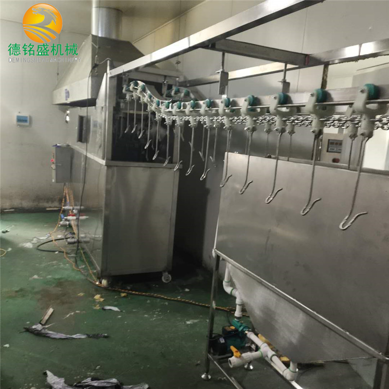 快速提高生产效率的扒鸡吊挂式油炸生产线 电加热整鸡油炸锅