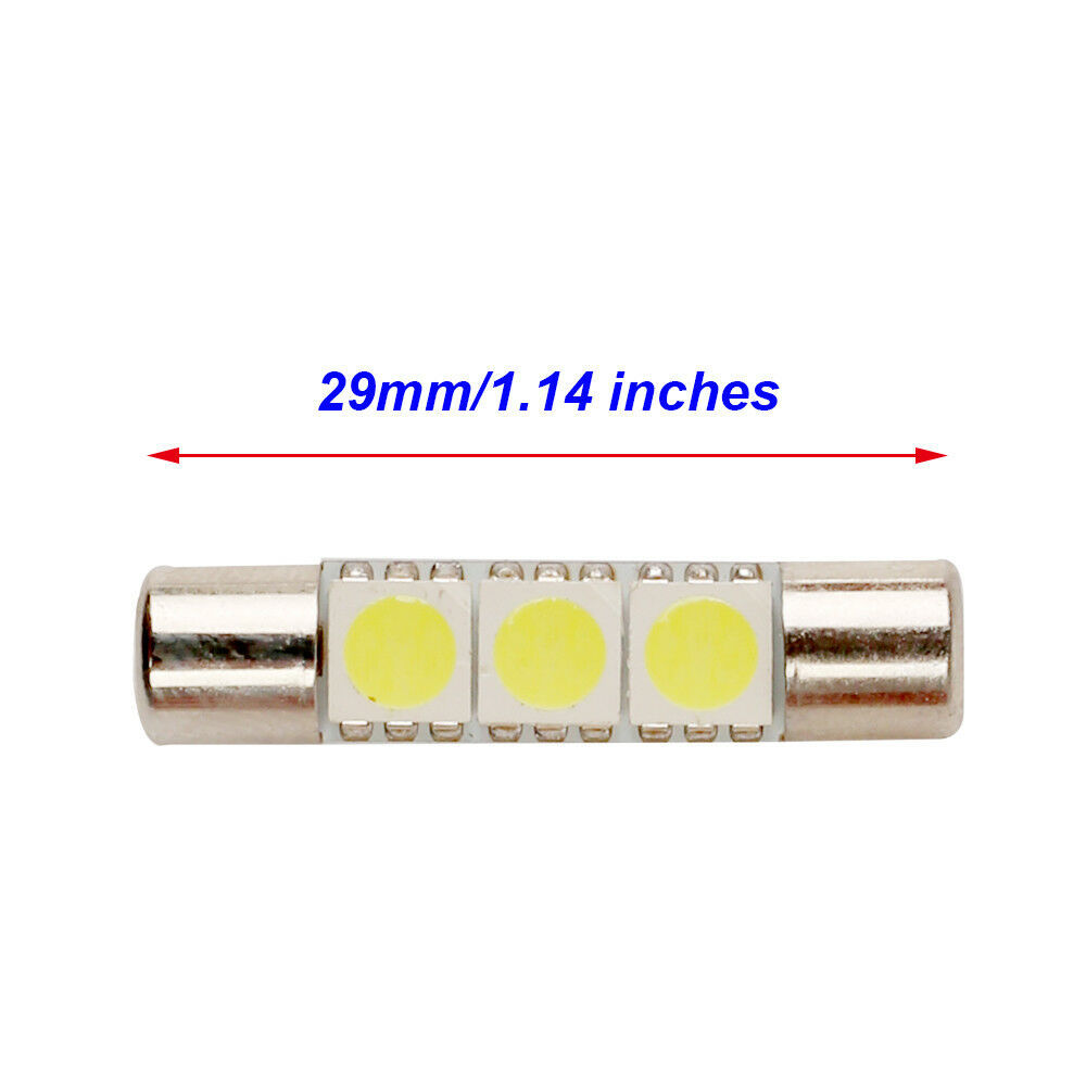Auto LED luz de lectura B6 - 5050 - 3SMD - 29MM cabeza plana doble punta ST6 luz de techo luz fusible