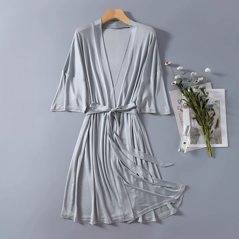 Silk pijama, thin sexy comfortable bathrobe, V-neckline