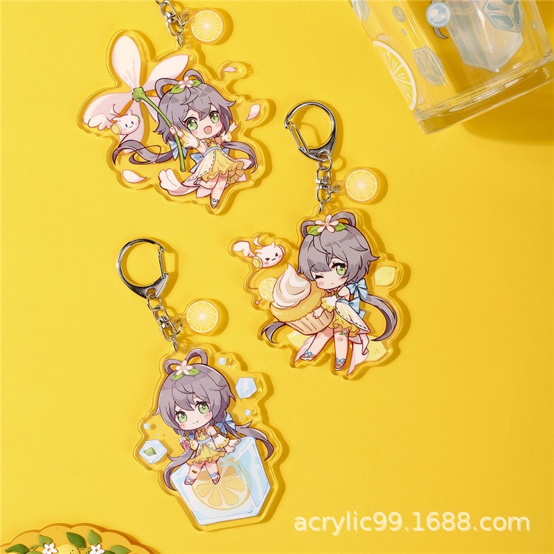 工厂定制亚克力创意广告链可爱卡通动漫情侣钥匙扣DIY小挂件双面