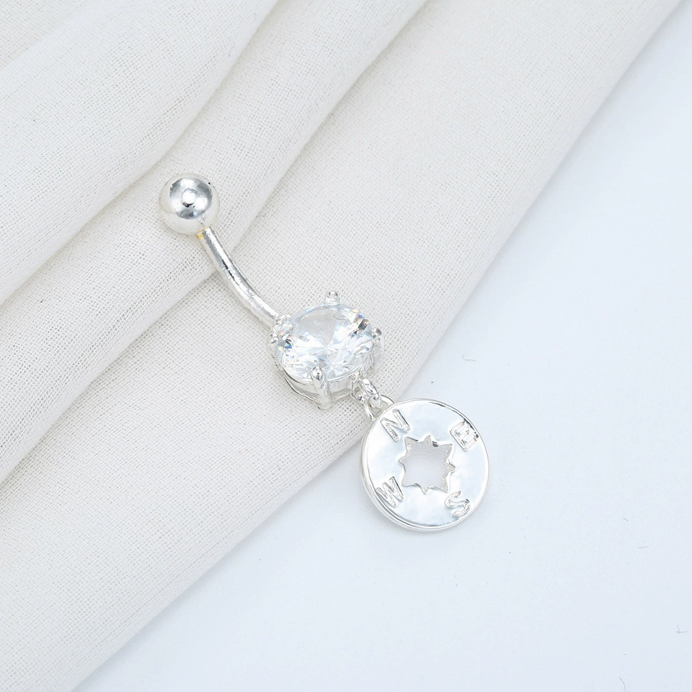 Цирконий, металлическая подвеска, пирсинг пупка, европейский стиль, AliExpress