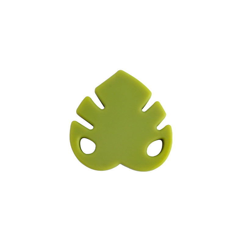 Creativo DIY bebé suministros hojas cuentas de silicona molar juguetes teether pulsera chupete cadena collar Accesorios