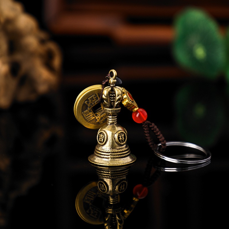 真铜钥匙挂件 貔貅葫芦装朱砂 真铜挂件
