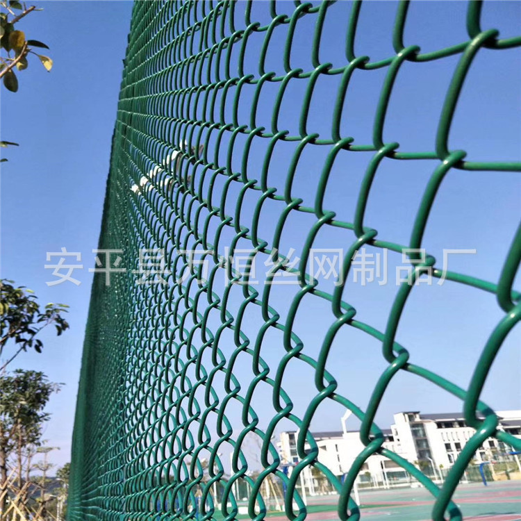 PVC硬塑包塑勾花网 2*2.9米球场围栏网 丝径5毫米勾花网价格