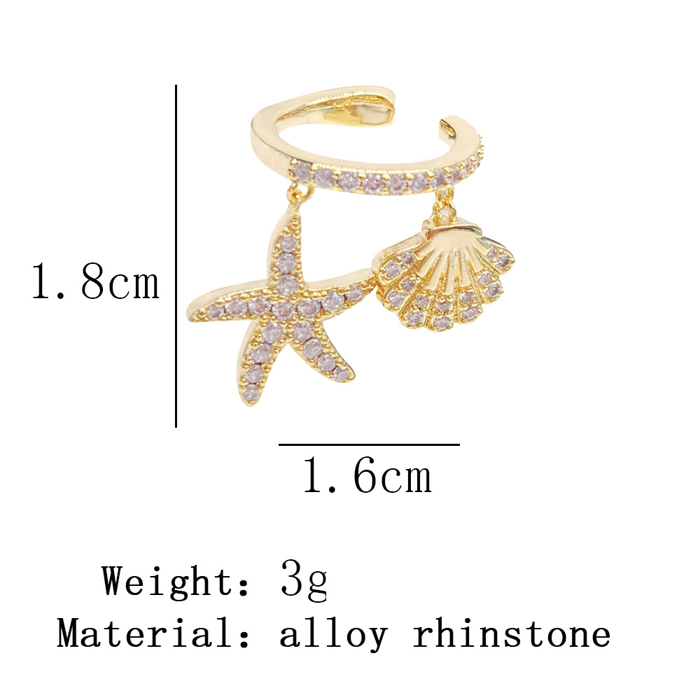 retro shell starfish ear bone clippicture2