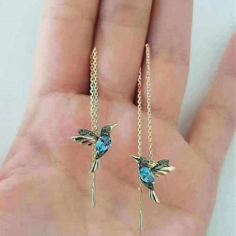 Retro Bird Alloy Inlay Artificial Gemstones Womenu0027S Earrings 1 Pair