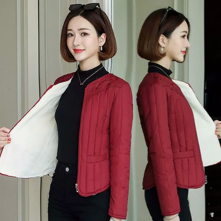 Пальто с хлопковой подкладкой, Женское пальто для внутренней носки, приталенное пальто, приталенное облегающее в Корейском стиле для людей среднего и пожилого возраста, утепленное короткое пальто с ватной подкладкой на флисовой подкладке