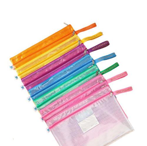 A4 double-layer thickening with business card grid zipper file bag exam bag storage bag ticket bag data file bag 