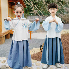 熊猫汉服套装2020秋季新款男女宝宝同款超仙古风改良中国风唐装套