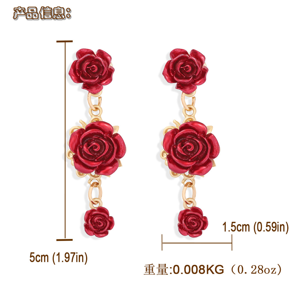 Korean Style Hot Sale Creative Style Trendy Earrings Temperament Rose Earrings Fashion Fashionmonger Simple Wild Earringspicture1