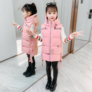 女童羽绒棉马甲亮皮加厚保暖2020秋冬新款中大童韩版马夹背心坎肩