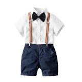 (Трансграничная торговля), летняя рубашка для мальчиков, шорты, подтяжки, галстук-бабочка, детский комплект, 2019, 4 предмета