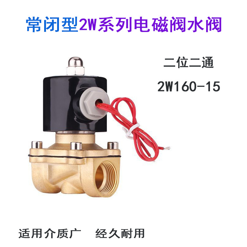 2W160-15全铜二通水阀常闭电磁阀  水用电磁阀 铜阀气阀