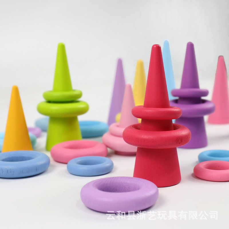 Juguetes de madera para niños macaron rompecabezas educación temprana desarrollo de los niños bloques de construcción educativos Arco Iris Jenga