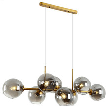北歐創意卧室餐廳吊燈現代簡約長形客廳魔豆玻璃分子氣泡吊燈