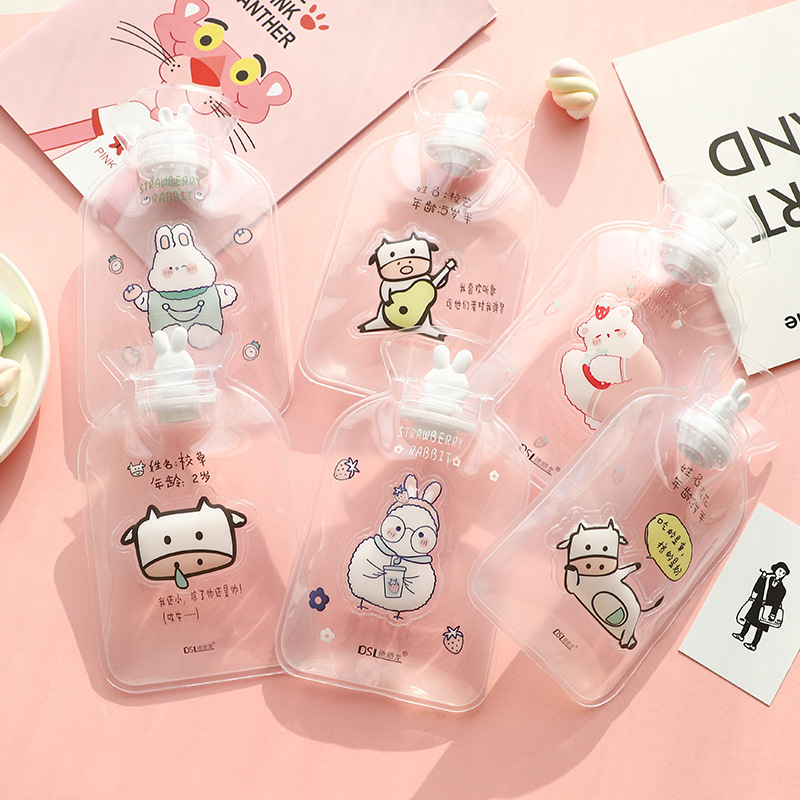new pattern Cartoon Hot water bottle Mini transparent PVC Hot water bottle Water Warm house Foam Warm handbags Hand Po