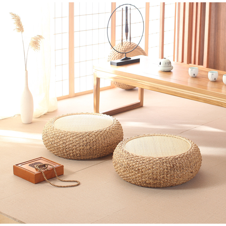 Foreign trade The original single- Rattan Futon a living room Seat cushion thickening Japanese Play cushion Buddha meditation Tatami Straw Sitting pier
