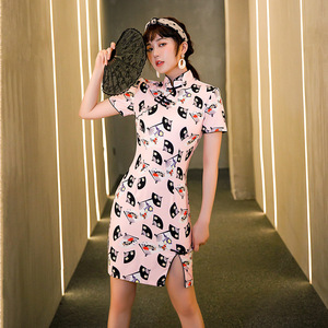 Cheongsam short cheongsam retro dress Chinese Dress Qipao for women 