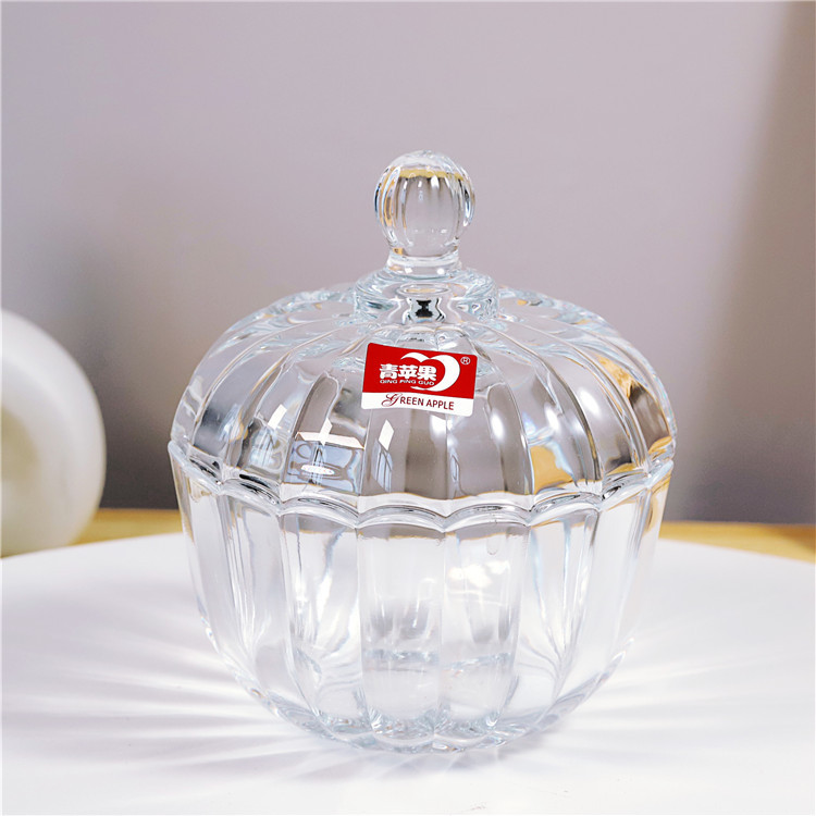 欧式波西米亚风格水晶玻璃糖果盒 水果盘 干果盒糖缸带盖 储物罐