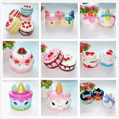squishy 新款 PU慢回弹蛋糕 独角兽草莓蛋糕 玫瑰花蛋糕 厂家直销|ms