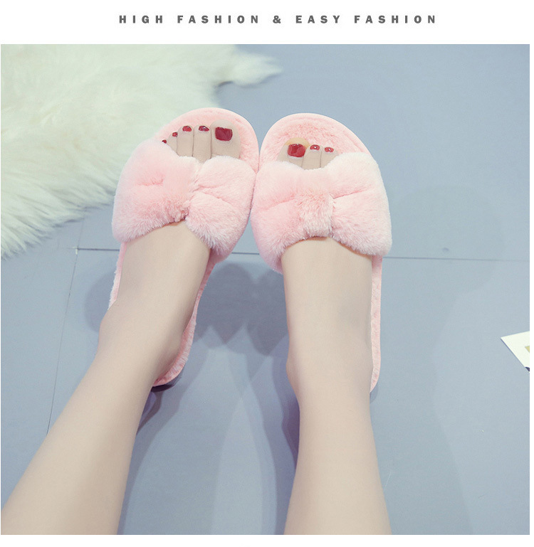 Bowknot plush slippers nihaostyles clothing wholesale NSKJX71184