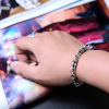 Men's retro silver bracelet, jewelry, silver 925 sample, Korean style, simple and elegant design, punk style