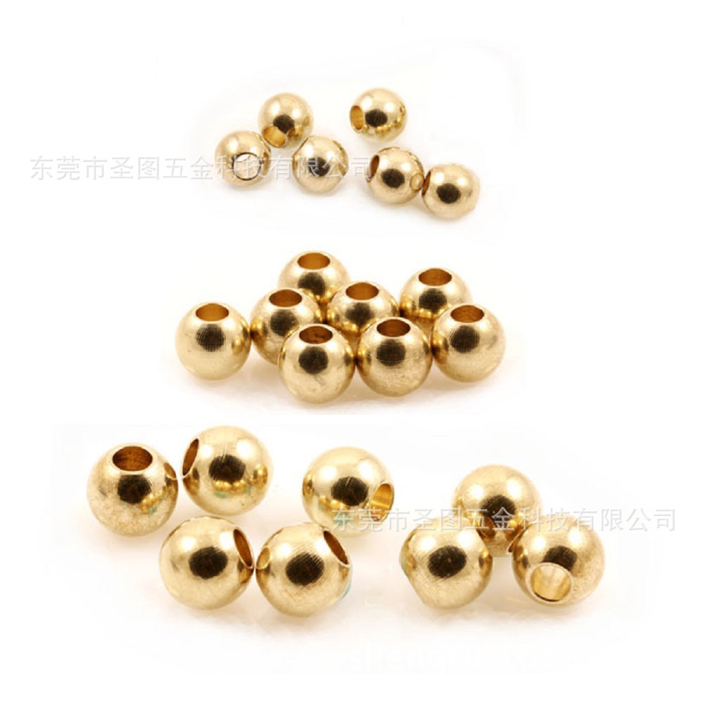 小铜珠 链珠滚珠 披花铜珠 小圆珠 铜球铜珠子 铜球珠 珠串隔珠