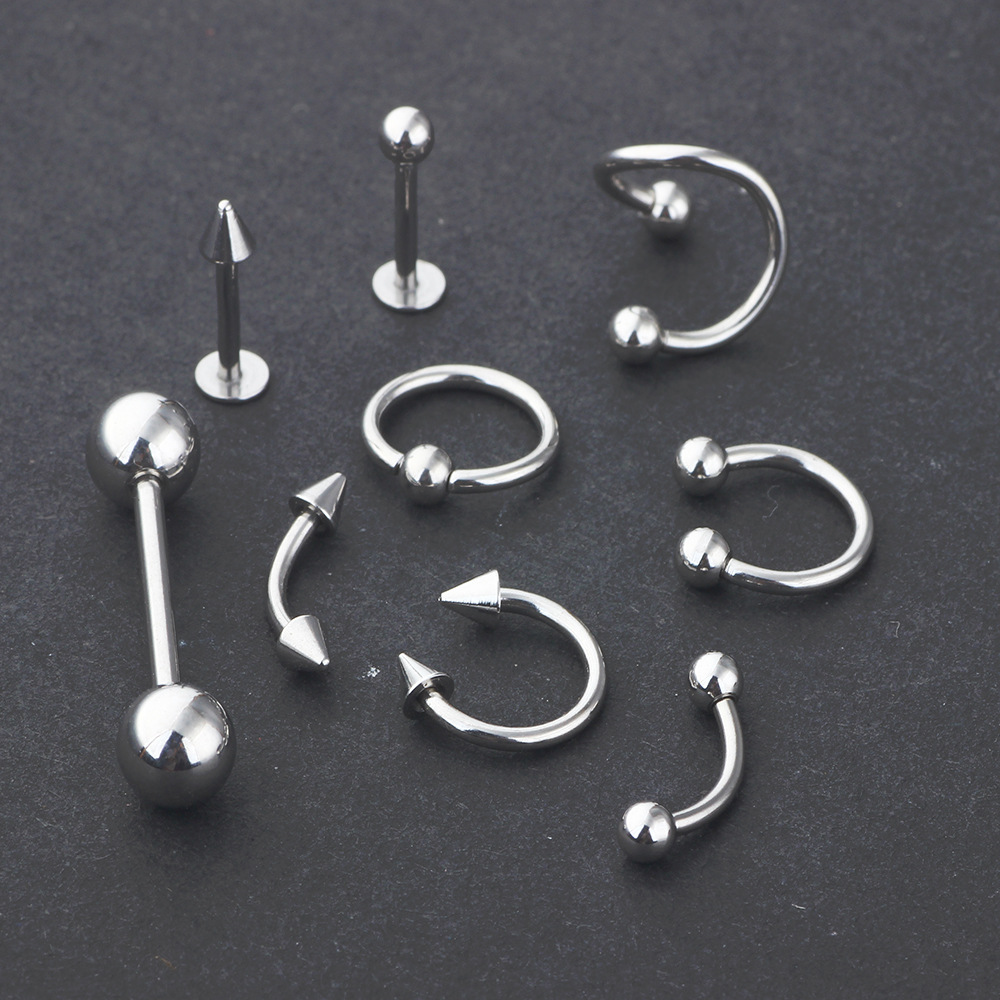 Labret piercing jewelry detail image