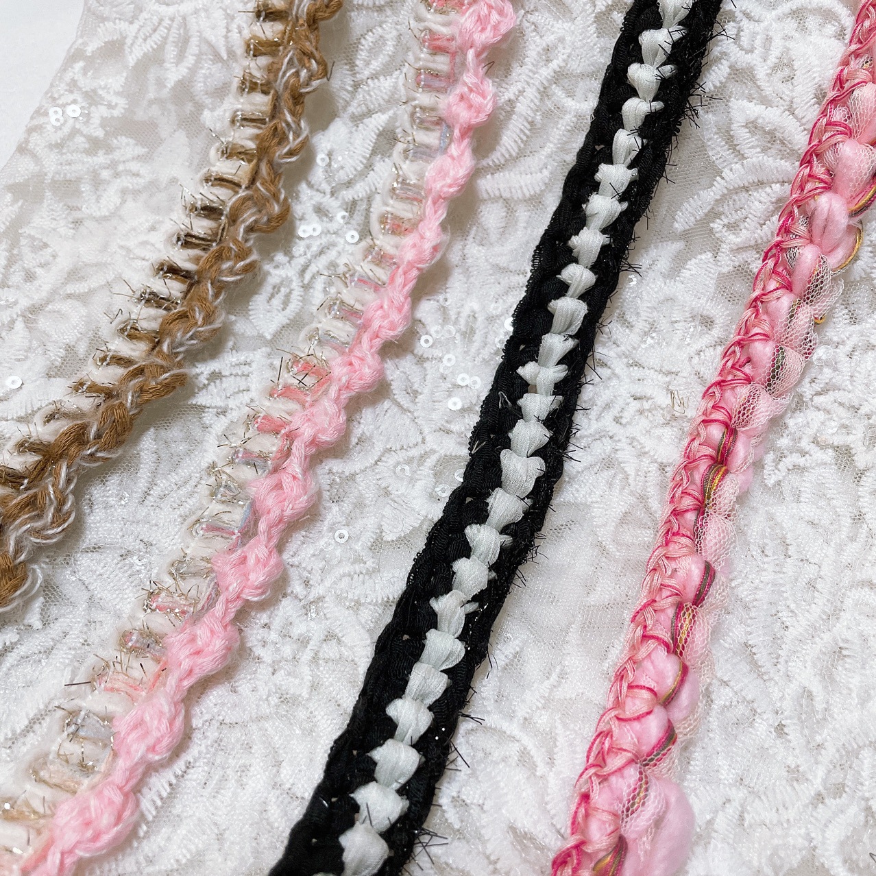 厂家热销手钩编织花边 韩国小香风手工织带 衣帽箱包DIY辅料装饰