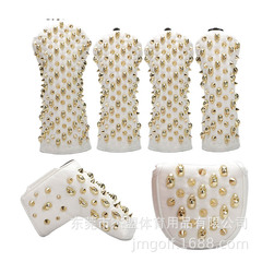 New golf club cap cover, skull metal rivet protective cover, driver fairway wood UT putter cover