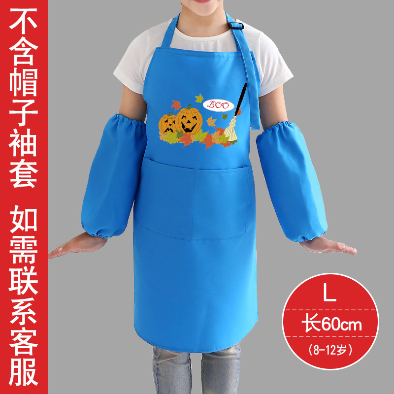 Estilo coreano de los niños delantal sin mangas Navidad Halloween tema actividad ropa comer pintura delantal protector imprimible