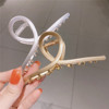 Golden metal hairgrip, big crab pin, shark, hair accessory, South Korea, simple and elegant design
