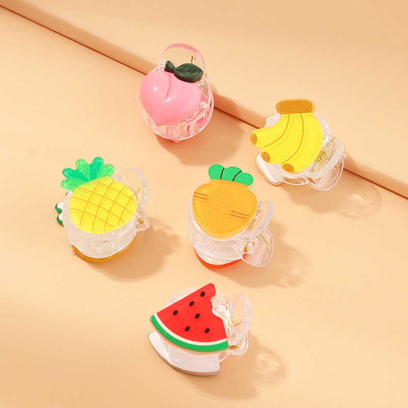 Sweet Fruit Acetate Grab Clip Acrylic Cartoon Cute Hair Accessories Top Clip Wholesale display picture 3