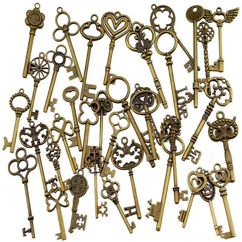 Manufactor Direct selling Retro key dIY Metal key 36 Mixed bag originality Jewelry parts notebook Pendant