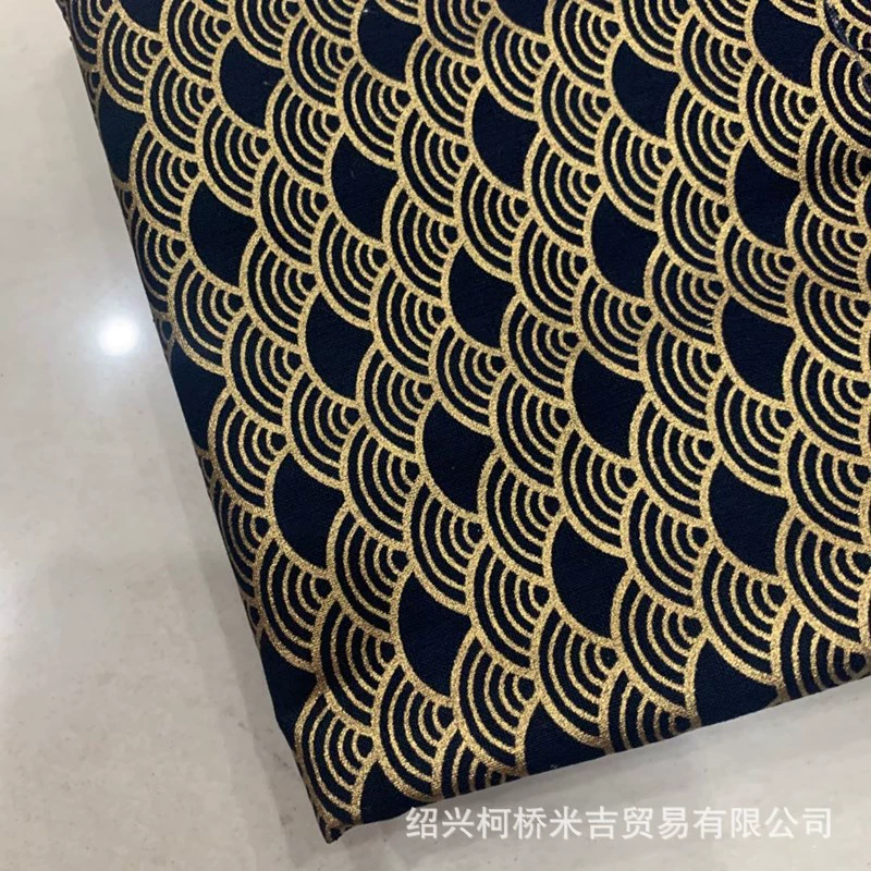 日系和风手工DIY布料日式和风印花面料烫金纯棉服装布料现货2色