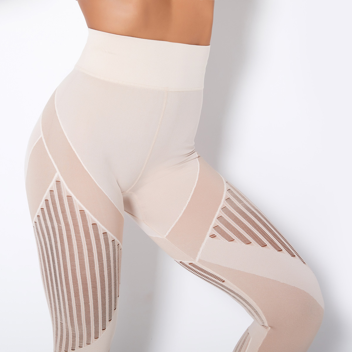 seamless knit quick-drying hollow high waist hip tight sports pants  NSLX9000