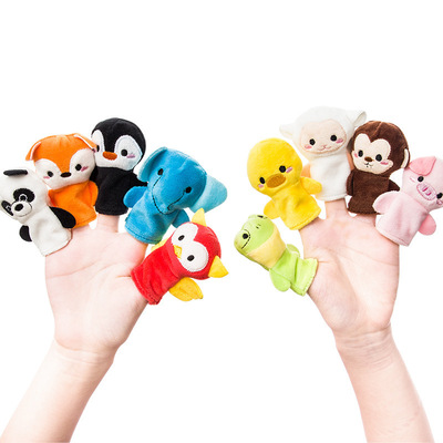 创意毛绒玩具新款手指玩偶 手指偶动物公仔 毛绒手偶动物手指玩具|ru