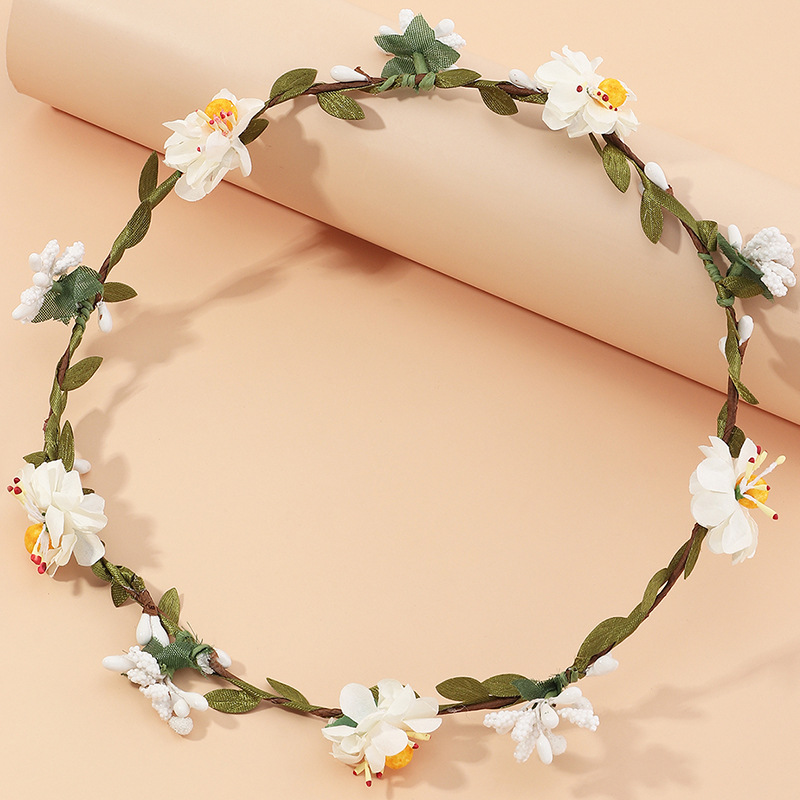 Koreanische Version Von Rattan Zweifarbiger Blume Stirnband Girlande Kopf Bedeckungen Stand Hot Sale Factory Direct Travel Haarschmuck Großhandel display picture 1